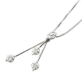 K18WG ホワイトゴールド ダイヤ0.70ct スイング ベネチアンチェーン ネックレス レディース 【中古】